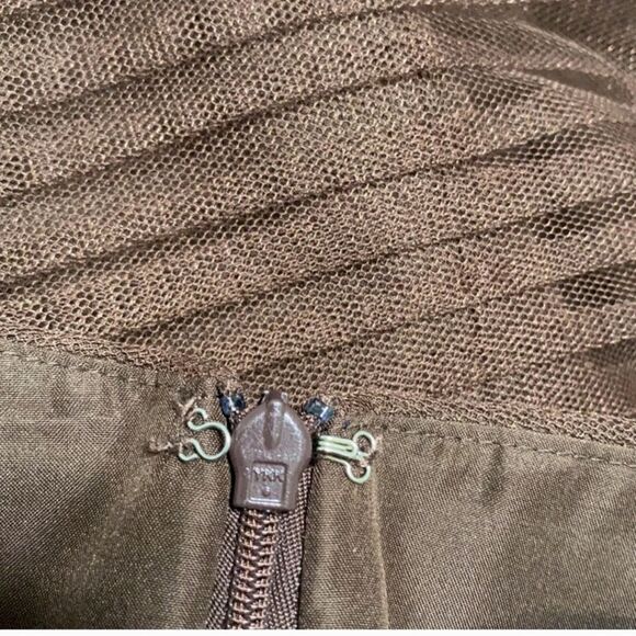 Alfred Angelo Chocolate Brown Strapless Tulle Formal Dress Size 10 - Picture 8 of 15